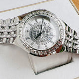 Bulova Phantom Crystal Silver Dial Silver Steel Strap Watch for Men - 96A236 Authentic Buy Shop Now