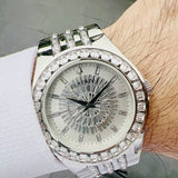Bulova Phantom Crystal Silver Dial Silver Steel Strap Watch for Men - 96A236 Authentic Buy Shop Now