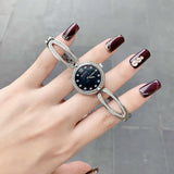 Bulova Crystal Black Mother of Pearl Dial Silver Steel Strap Watch for Women - 96L224 Authentic Buy Shop Now