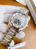 Bulova BVA Skeleton Silver Dial Two Tone Steel Strap Watch for Men - 98A230 Authentic Buy Shop Now