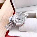 Bulova Octova Crystal Silver Dial Two Tone Steel Strap Watch for Men - 98C133 Authentic Buy Shop Now