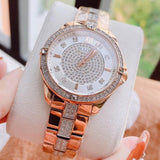 Bulova Crystal Collection Silver Dial Rose Gold Steel Strap Watch for Women - 98L229 Authentic Buy Shop Now