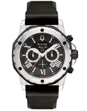 Bulova Marine Star Chronograph Black Dial Black Rubber Strap Watch for Men - 98B127 Authentic Buy Shop Now