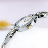 Bulova Crystals Mother of Pearl Dial Two Tone Steel Strap Watch for Women - 98X108 Authentic Buy Shop Now
