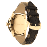 Burberry The Classic Round Gold Dial Brown Leather Strap Unisex Watch - BU10001 Authentic Buy Shop Now