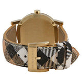 Burberry The City Gold Dial Haymarket Brown Leather Strap Watch for Women - BU9026 Authentic Buy Shop Now