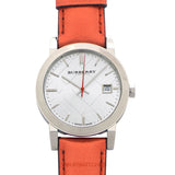Burberry The City Silver Dial Orange Leather Strap Watch for Women - BU9121 Authentic Buy Shop Now