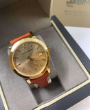 Burberry The City Gold Dial Orange Leather Strap Watch for Women - BU9016 Authentic Buy Shop Now