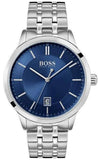 Hugo Boss Officer Chronograph Blue Dial Silver Steel Strap Watch for Men - 1513615 Authentic Buy Shop Now
