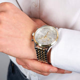 Hugo Boss Navigator White Dial Two Tone Steel Strap Watch for Men - 1513499 Authentic Buy Shop Now