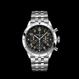 Breitling Super Avi B04 Chronograph GMT 46 P-51 Mustang Black Dial Silver Steel Strap Watch for Men - AB04453A1B1A1 Authentic Buy Shop Now