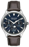 Movado Heritage Moonphase Blue Dial Brown Leather Strap Watch For Women - 3650009 Authentic Buy Shop Now