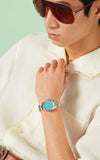 Gucci G Timeless Quartz Turquoise Dial Silver Steel Strap Unisex Watch - YA1265044 Authentic Buy Shop Now