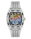 Guess Phoenix Polycarbonate Clear Multi-function Black Dial Clear Rubber Strap Watch for Men - GW0499G3 Authentic Buy Shop Now