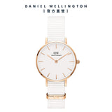 Daniel Wellington Petite Dover Quartz White Dial White NATO Strap Watch For Women - DW001000313 Authentic Buy Shop Now
