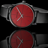 Calvin Klein Even Maroon Dial Black Leather Strap Watch for Men - K7B214CP Authentic Buy Shop Now