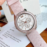 Michael Kors Jessa Quartz Silver Dial Pink Silicone Strap Watch For Women - MK7268 Authentic Buy Shop Now