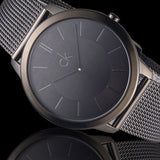 Calvin Klein Minimal Black Dial Black Mesh Bracelet Watch for Men - K3M214B1 Authentic Buy Shop Now