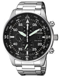 Citizen Eco Drive Chronograph Black Dial Silver Steel Strap Watch For Men - CA0690-88E Authentic Buy Shop Now