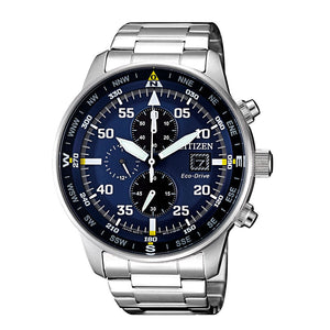 Citizen Eco Drive Chronograph Blue Dial Silver Stainless Steel Watch For Men - CA0690-88L Authentic Buy Shop Now