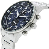 Citizen Eco Drive Chronograph Blue Dial Silver Stainless Steel Watch For Men - CA0690-88L Authentic Buy Shop Now