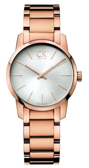 Calvin Klein City White Mother of Pearl Dial Rose Gold Steel Strap Watch for Women - K2G23646 Authentic Buy Shop Now
