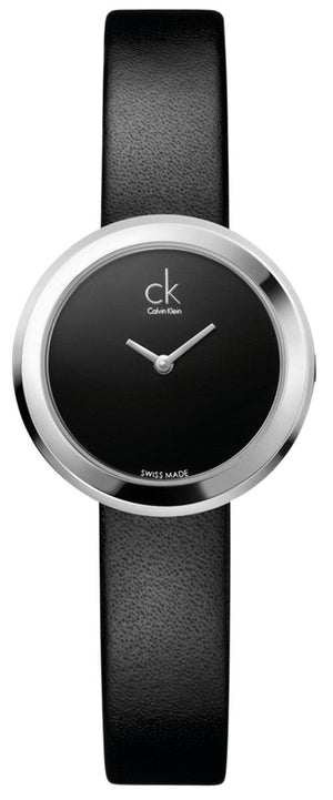 Calvin Klein Firm Black Dial Black Leather Strap Watch for Women - K3N231C1 Authentic Buy Shop Now