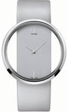 Calvin Klein Glam Transparent Silver Dial Grey Leather Strap Watch for Women - K9423193 Authentic Buy Shop Now