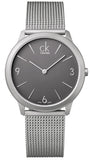 Calvin Klein Minimal Grey Dial Silver Mesh Bracelet Watch for Men - K3M51154 Authentic Buy Shop Now