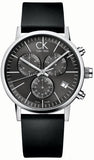 Calvin Klein Post Minimal Chronograph Black Dial Black Leather Strap Watch for Men - K7627107 Authentic Buy Shop Now