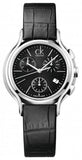 Calvin Klein Skirt Chronograph Black Dial Black Leather Strap Watch for Men - K2U291C1 Authentic Buy Shop Now