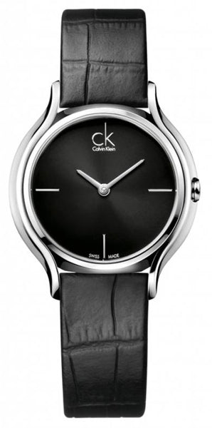 Calvin Klein Skirt Black Dial Black Leather Strap Watch for Women - K2U231C1 Authentic Buy Shop Now