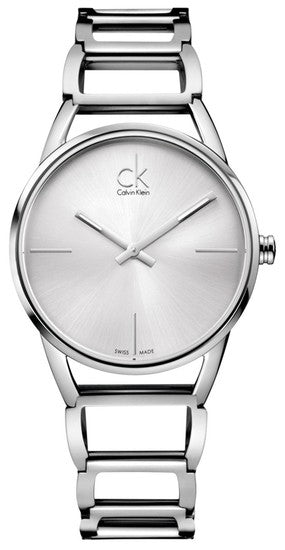 Calvin Klein Stately White Dial Silver Steel Strap Watch for Women - K3G23126 Authentic Buy Shop Now