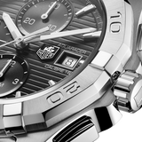 Tag Heuer Aquaracer Automatic Chronograph Black Dial Silver Steel Strap Watch for Men - CAY2110.BA0927 Authentic Buy Shop Now