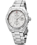 Tag Heuer Aquaracer Caliber 16 Automatic Chronograph White Dial Silver Steel Strap Watch for Men - CAY2111.BA0927 Authentic Buy Shop Now