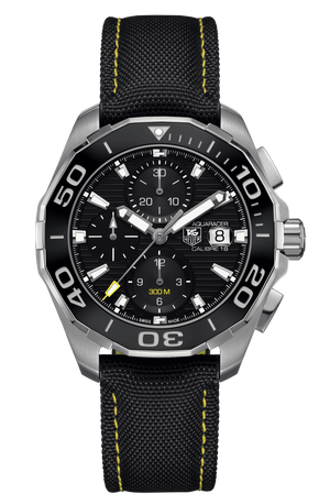 Tag Heuer Aquaracer Automatic Chronograph Black Dial Black Nylon Strap Watch for Men - CAY211A.FC6361 Authentic Buy Shop Now