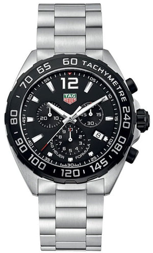 Tag Heuer Formula 1 Chronograph Black Dial Silver Steel Strap Watch for Men - CAZ1010.BA0842 Authentic Buy Shop Now