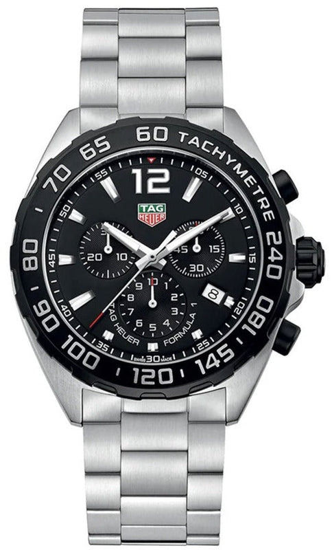 Tag Heuer Formula 1 Chronograph Black Dial Silver Steel Strap Watch for Men - CAZ1010.BA0842 Authentic Buy Shop Now