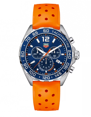 Tag Heuer Formula 1 Quartz Chronograph Blue Dial Orange Rubber Strap Watch for Men - CAZ1014.FT8028 Authentic Buy Shop Now