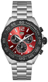 Tag Heuer Formula 1 Chronograph Red Dial Silver Steel Strap Watch for Men - CAZ101AN.BA0842 Authentic Buy Shop Now