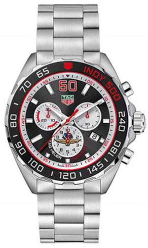 Tag Heuer Formula 1 Indy 500 Special Edition Black Dial Silver Steel Strap Watch for Men - CAZ101V.BA0842 Authentic Buy Shop Now