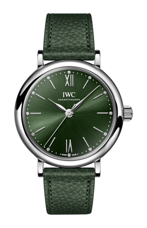 IWC Portofino Automatic Automatic Green Dial Green Leather Strap Watch for Women - IW357412 Authentic Buy Shop Now