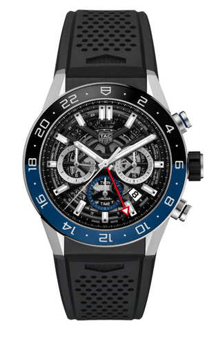 Tag Heuer Carrera Automatic Chronograph Steel & Ceramic Black Dial Black Rubber Strap Watch for Men - CBG2A1Z.FT6157 Authentic Buy Shop Now