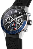 Tag Heuer Carrera Automatic Chronograph Steel & Ceramic Black Dial Black Rubber Strap Watch for Men - CBG2A1Z.FT6157 Authentic Buy Shop Now