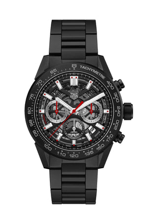 Tag Heuer Carrera Automatic Chronograph Black Dial Black Steel Strap Watch for Men - CBG2090.BH0661 Authentic Buy Shop Now