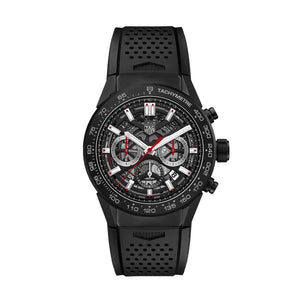 Tag Heuer Carrera Automatic Chronograph Black Dial Black Rubber Strap Watch for Men - CBG2A90.FT6173 Authentic Buy Shop Now