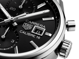 Tag Heuer Carrera Automatic Chronograph Black Dial Silver Steel Strap Watch for Men - CBK2110.BA0715 Authentic Buy Shop Now