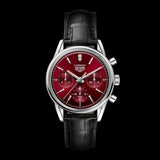 Tag Heuer Carrera Automatic Chronograph Red Dial Black Leather Strap Watch for Men - CBK221G.FC6479 Authentic Buy Shop Now