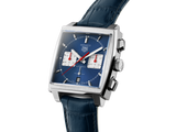 Tag Heuer Monaco Automatic Chronograph Blue Dial Blue Leather Strap Watch for Men - CBL2111.FC6453 Authentic Buy Shop Now