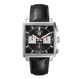 Tag Heuer Monaco Automatic Chronograph Black Dial Black Leather Strap Watch for Men - CBL2113.FC6177 Authentic Buy Shop Now